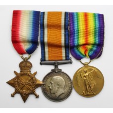 WW1 1914-15 Star Medal Trio - P.O. H. Alcock, Royal Navy