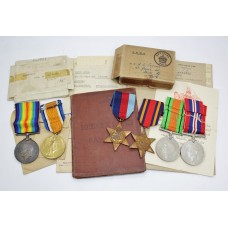 Parsons Family WW1 and WW2 Father & Son Medal Group