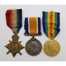 WW1 1914-15 Star Medal Trio - Pte. G. Montgomery, 1st/4th Bn. King's Own Scottish Borderers - Wounded at Dardanelles