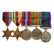 WW2 and General Service Medal (Clasp - Arabian Peninsula) Group of Five - L.A.C. A.L. Halliday, Royal Air Force