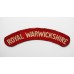 Royal Warwickshire Regiment (ROYAL WARWICKSHIRE) WW2 Printed Shoulder Title