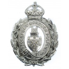 Stockport Borough Police Wreath Helmet Plate - King's Crown