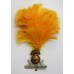Lancashire Fusiliers Cap Badge with Feather Hackle/Plume