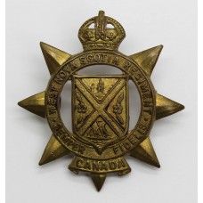 Canadian West Nova Scotia Regiment Cap Badge - King's Crown