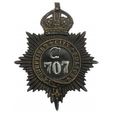 Sheffield City Police Night Helmet Plate - King's Crown (C 707)