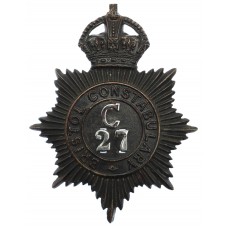 Bristol Constabulary Night Helmet Plate - King's Crown (C 27)