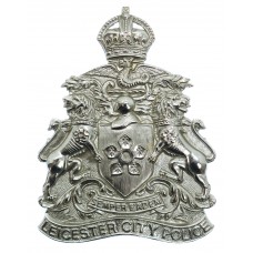 Leicester City Police Helmet Plate - King's Crown (Chrome)