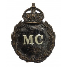 Monmouthshire Constabulary Black Wreath Helmet Plate - King's Crown