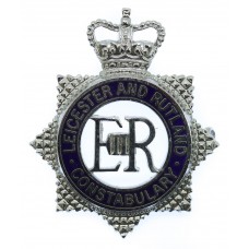 Leicester & Rutland Constabulary Senior Officer's Enamelled Cap Badge - Queen's Crown