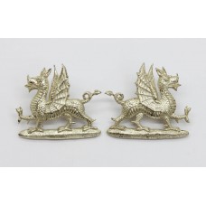 Pair of 1st Bn. Monmouthshire Regiment Officer's Collar Badges