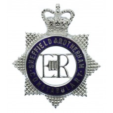 Sheffield & Rotherham Constabulary Senior Officer's Enamelled Cap Badge - Queen's Crown