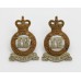 Pair of 4th Queen's Own Hussars Collar Badges - Queen's Crown