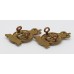 Pair of 4th Queen's Own Hussars Collar Badges - Queen's Crown