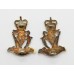 Pair of Royal Irish Rangers Officer's Collar Badges - Queen's Crown