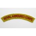 WW2 Royal Armoured Corps Cloth Shoulder Title