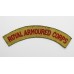 WW2 Royal Armoured Corps Printed Shoulder Title