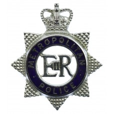 Metropolitan Police Senior Officer's Enamelled Cap Badge - Queen's Crown