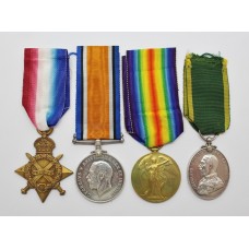 WW1 1914-15 Star Trio and T.E.M - Pte. S. Ainley. West Riding Regiment