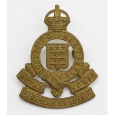 Royal Canadian Army Ordnance Corps Cap Badge - King's Crown