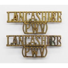 Pair of Lancashire Regiment (LANCASHIRE/PWV) Shoulder Titles