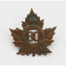 Canadian 80th Infantry Bn. C.E.F. WWI Collar Badge