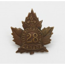 Canadian 28th (North West Battalion) Infantry Bn. C.E.F. WWI Collar Badge