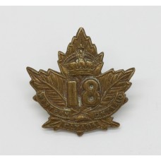 Canadian 18th (Western Ontario Regiment) Infantry Bn. C.E.F. WWI Collar Badge