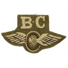 British Army Bren Carrier (B.C.) Winged Wheel Cloth Proficiency Arm Badge