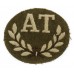 British Army Anti-Tank Gun Layer (A.T.) Cloth Proficiency Arm Badge