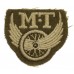 British Army Motor Transport (M.T.) Winged Wheel Cloth Proficiency Arm Badge