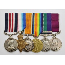 WW1 Military Medal, 1914-15 Star Trio, GSM (Clasp - Iraq) and LS&GC Medal Group of Six - Cpl. D. Cotter, Royal Artillery