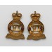 Pair of 4th Queen's Own Hussars Collar Badges - Queen's Crown