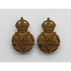 Pair of Women's Royal Army Corps (W.R.A.C.) Collar Badges - King's Crown