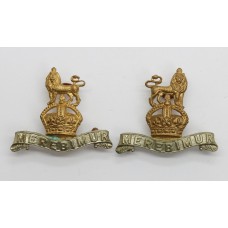 Pair of 15th/19th Hussars Collar Badges - King's Crown