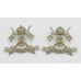 Pair of 9th Lancers Collar Badges - King's Crown