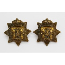 Pair of Victorian East Surrey Regiment Collar Badges