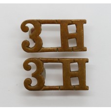 Pair of 3rd Hussars (3H) Shoulder Titles