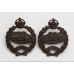 Pair of Royal Tank Regiment Officer's Service Dress Collar Badges - King's Crown