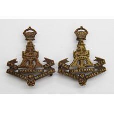 Pair of Yorkshire Regiment (Green Howards) Officer's Service Dress Collar Badges