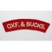 Oxfordshire and Buckinghamshire Light Infantry (OXF.& BUCKS.) Cloth Shoulder Title