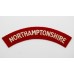 Northamptonshire Regiment (NORTHAMPTONSHIRE) Cloth Shoulder Title 