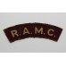 Royal Army Medical Corps (R.A.M.C.) Printed Shoulder Title