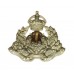 Derbyshire Yeomanry White Metal Collar Badge - King's Crown