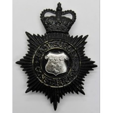 East Sussex Constabulary Night Helmet Plate - Queen's Crown