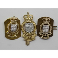 Royal Army Ordnance Corps (R.A.O.C.) Anodised (Staybrite) Cap Badge & Pair of Collars