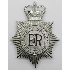 Bedfordshire & Luton Constabulary Helmet Plate - Queens Crown