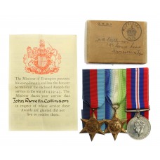 WW2 Merchant Navy Casualty Medal Group of Three - 4th Engineer Officer John Rankin Collinson, S.S. Ashworth, Merchant Navy