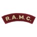 Royal Army Medical Corps (R.A.M.C.) Cloth Shoulder Title