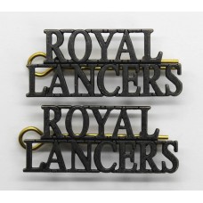 Pair of Royal Lancers (ROYAL/LANCERS) Officer's Bronzed Shoulder 