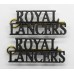 Pair of Royal Lancers (ROYAL/LANCERS) Officer's Bronzed Shoulder Titles
